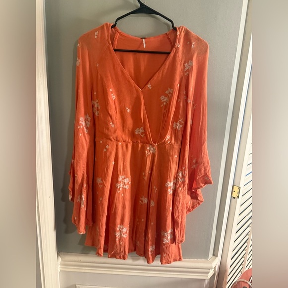 Free People Tangerine Embroidered Dress - Picture 1 of 8